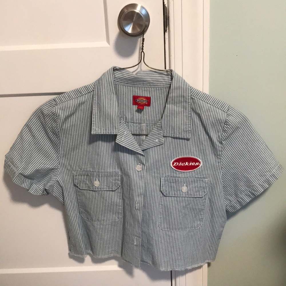 Dickies short sleeve cropped button up